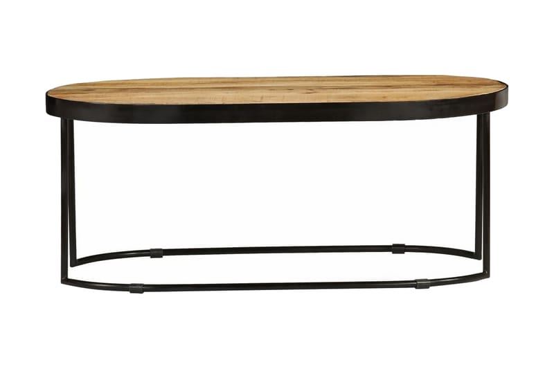 Soffbord massivt grovt mangoträ och stål oval 110 cm - Brun - Alla Möbler - Bord - Soffbord