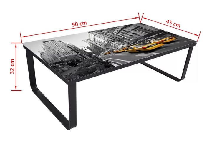 Soffbord med bordsskiva i glas rektangulär - Flerfärgad - Alla Möbler - Bord - Soffbord