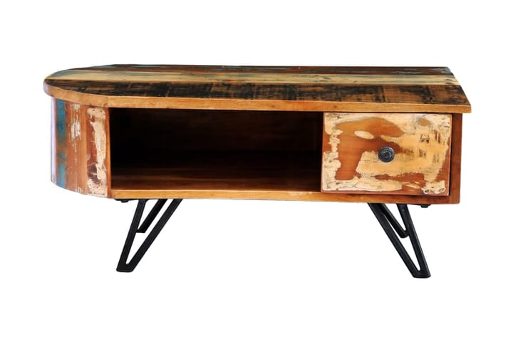 Soffbord med järnben massivt återvunnet trä - Brun - Alla Möbler - Bord - Soffbord