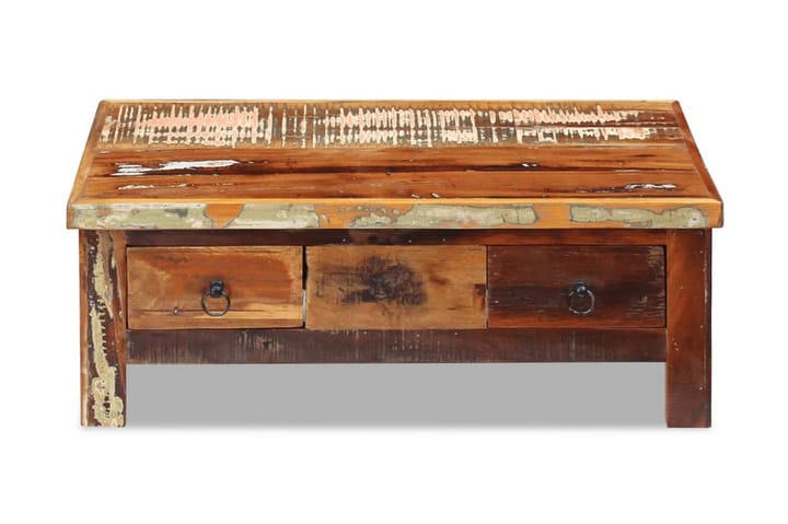 Soffbord med lådor massivt återvunnet trä 90x45x35 cm - Brun - Alla Möbler - Bord - Soffbord