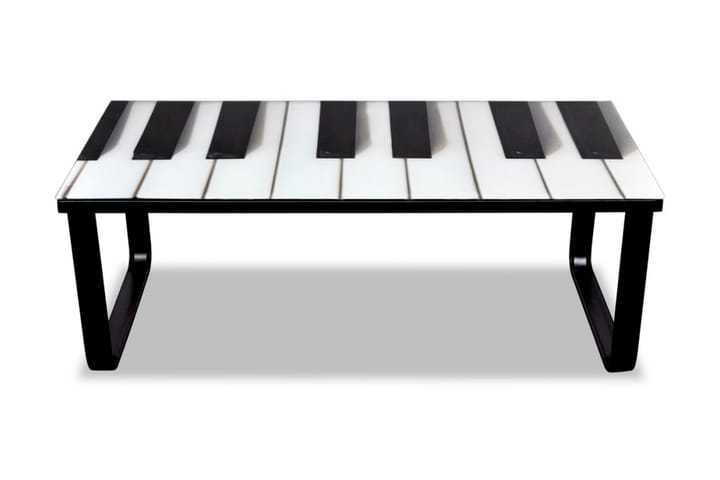 Soffbord med pianotryck glasskiva - Flerfärgad - Alla Möbler - Bord - Marmorbord