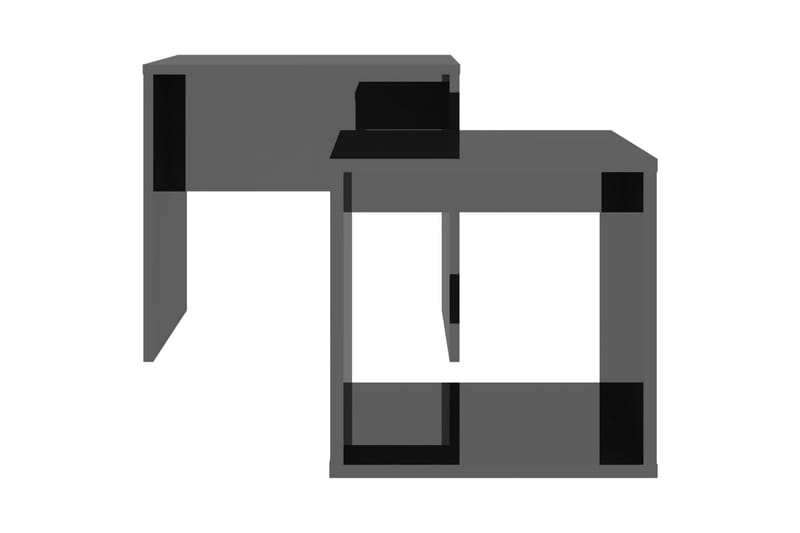 Soffbord set svart högglans 48x30x45 cm spånskiva - Svart - Alla Möbler - Bord - Satsbord