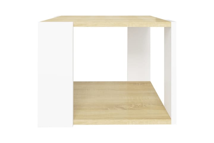 Soffbord sonoma-ek och vit 40x40x30 cm spånskiva - Beige - Vardagsrumsmöbler - Vardagsrumsbord