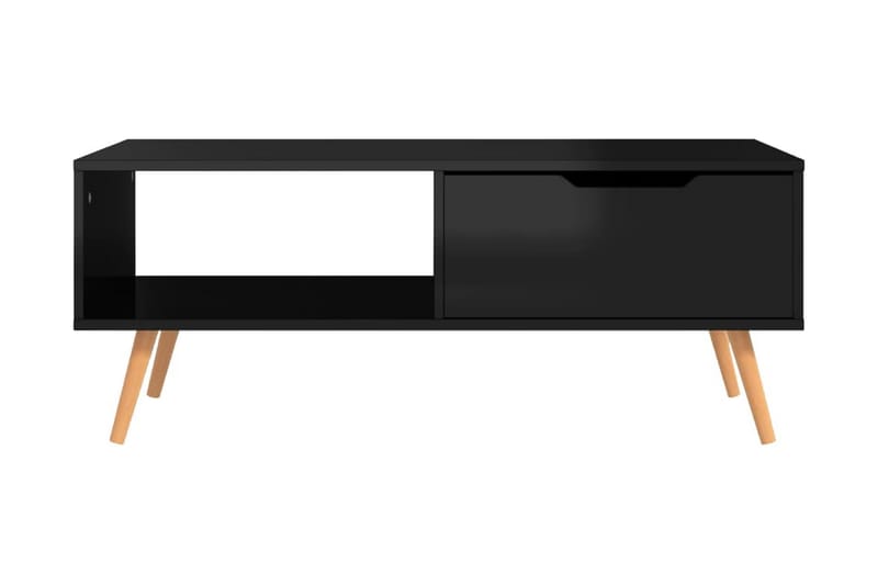 Soffbord svart högglansig 100x49,5x43 cm spånskiva - Svart - Alla Möbler - Bord - Soffbord