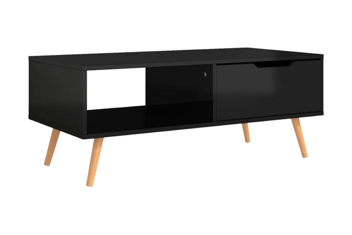Soffbord svart högglansig 100x49,5x43 cm spånskiva - Svart - Alla Möbler - Bord - Soffbord
