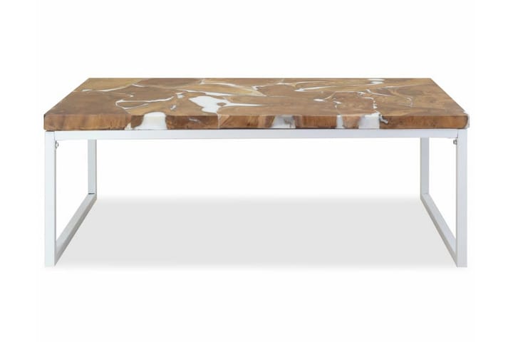 Soffbord teak och harts 110x60x40 cm - Vit - Alla Möbler - Bord - Soffbord