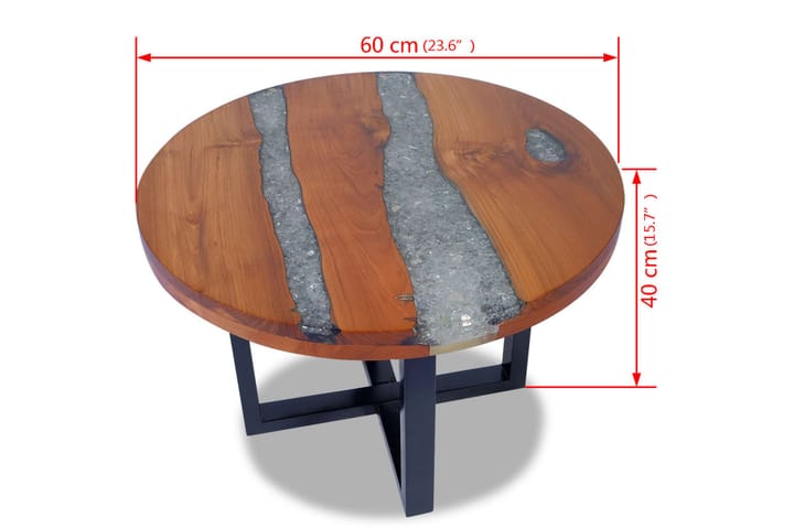 Soffbord teakträ harts 60 cm - Brun - Alla Möbler - Bord - Soffbord