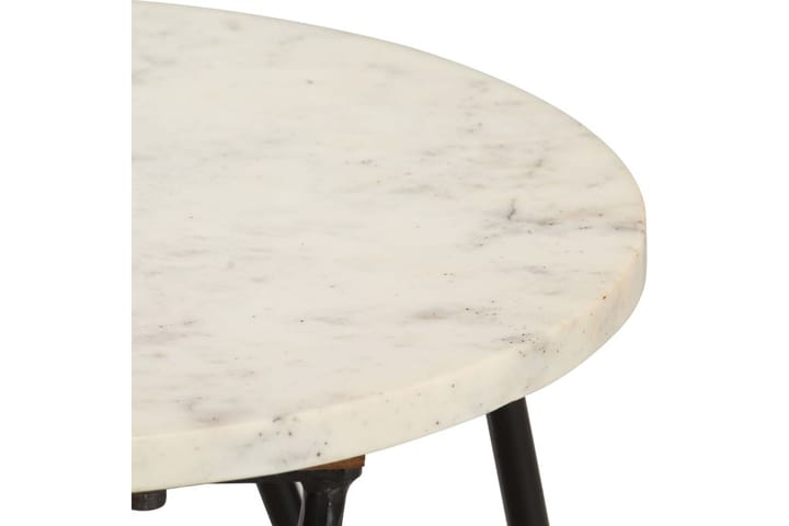 Soffbord vit 40x40x40 cm äkta sten med marmorstruktur - Vit - Alla Möbler - Bord - Soffbord