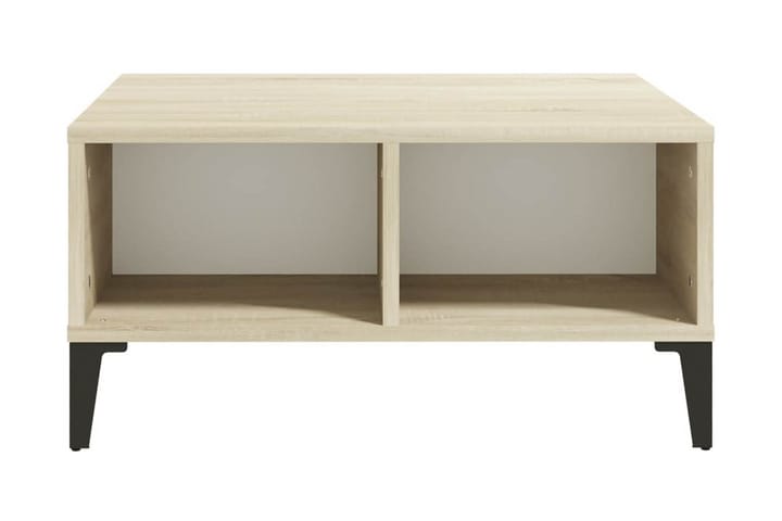 Soffbord vit och sonoma-ek 60x60x30 cm spånskiva - Beige - Vardagsrumsmöbler - Vardagsrumsbord
