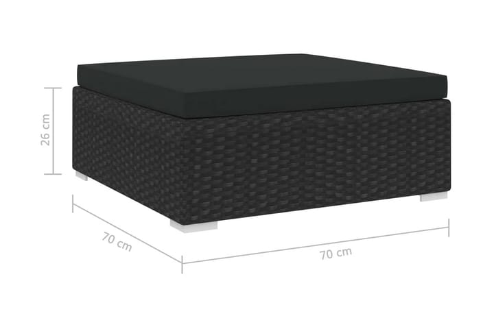 Fotpall till modulsoffa 1 st med dyna konstrotting svart - Svart - Alla Möbler - Fåtöljer & pallar - Fotpallar