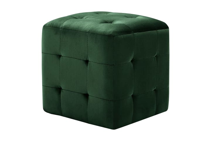 Sängbord 2 st grön 30x30x30 cm sammetstyg - Grön - Alla Möbler - Fåtöljer & pallar - Puffar & sittpuffar