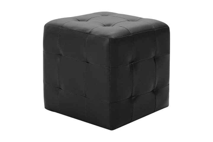 Sittpuff 2 st svart 30x30x30 cm konstläder - Svart - Alla Möbler - Fåtöljer & pallar - Puffar & sittpuffar