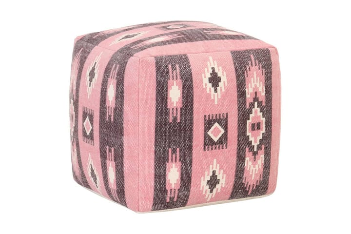 Sittpuff design med tryck rosa 45x45x45 cm bomull - Rosa - Alla Möbler - Fåtöljer & pallar - Puffar & sittpuffar