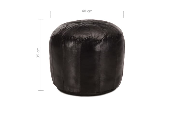 Sittpuff svart 40x35 cm äkta getskinn - Svart - Alla Möbler - Fåtöljer & pallar - Puffar & sittpuffar
