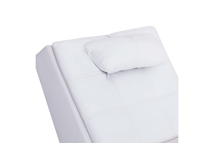 Massageschäslong med kudde vit konstläder - Vit - Alla Möbler - Fåtöljer & pallar - Skinnfåtöljer