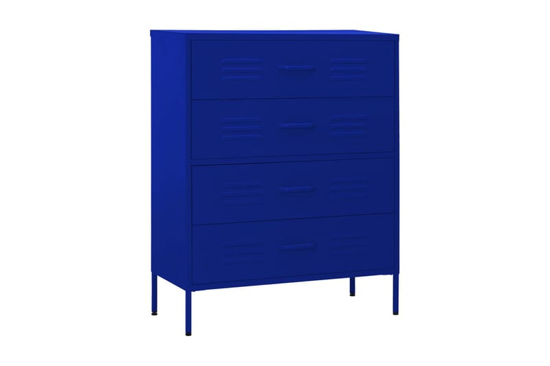 Byrå marinblå 80x35x101,5 cm stål - Blå - Alla Möbler - Förvaring - Byråer