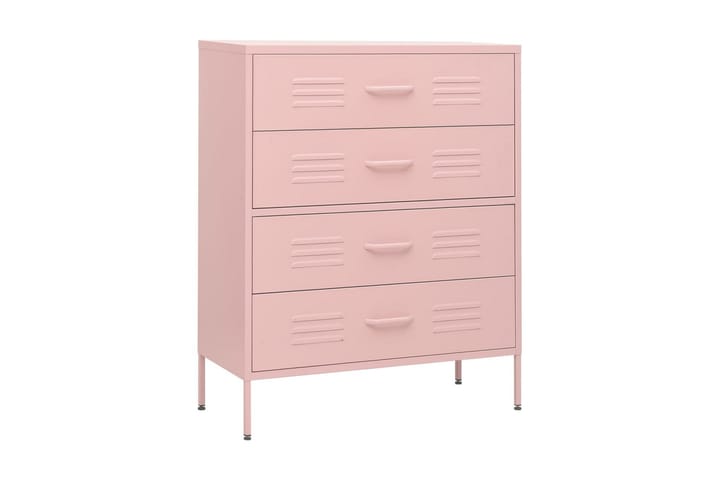 Byrå rosa 80x35x101,5 cm stål - Rosa - Alla Möbler - Förvaring - Byråer