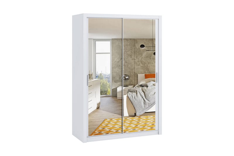 Drema Garderob 150 cm med Spegel - Vit - Alla Möbler - Förvaring - Garderober