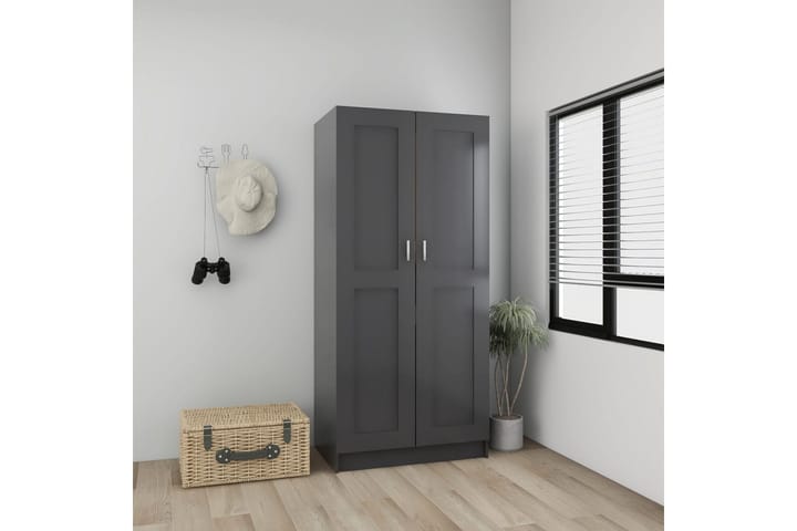Garderob grå 82,5x51,5x180 cm spånskiva - Grå - Alla Möbler - Förvaring - Garderober