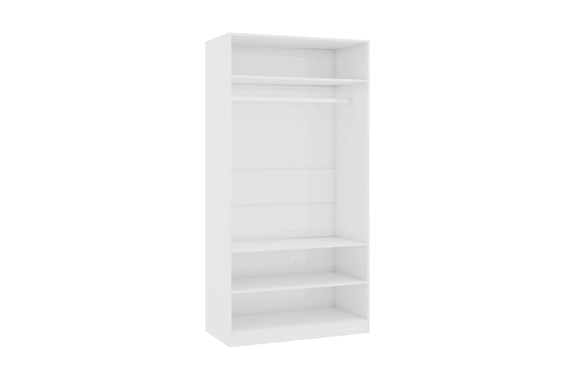 Garderob högglans vit 100x50x200 cm spånskiva - Vit - Alla Möbler - Förvaring - Garderober