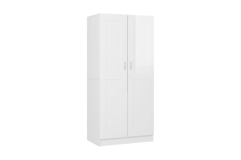 Garderob vit högglans 82,5x51,5x180 cm spånskiva - Vit - Alla Möbler - Förvaring - Garderober