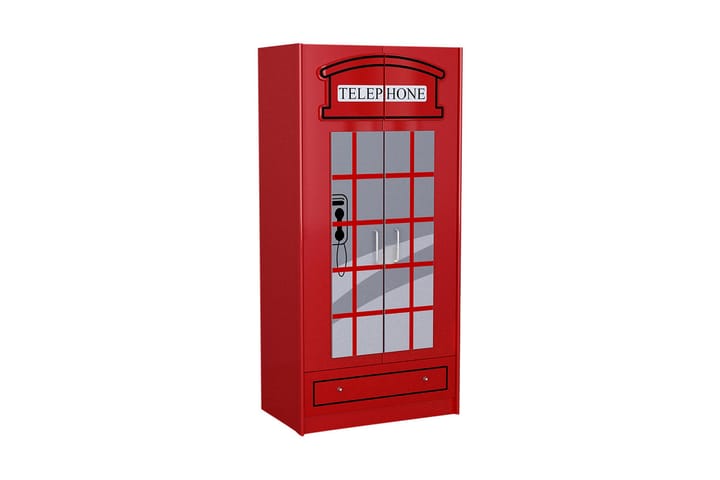 Glupsk Garderob London Telefonkiosk - Röd - Alla Möbler - Förvaring - Garderober