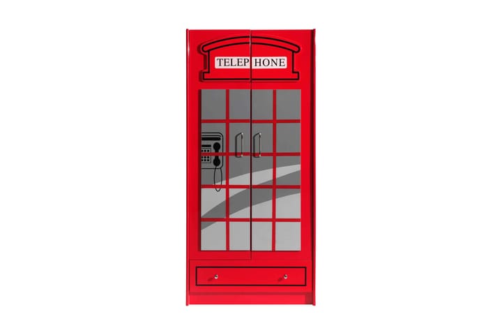 Glupsk Garderob London Telefonkiosk - Röd - Alla Möbler - Förvaring - Garderober