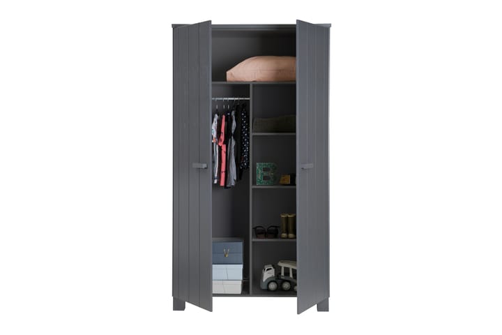 Ketcham Garderob 111 cm - Stålgrå Tall - Alla Möbler - Förvaring - Garderober
