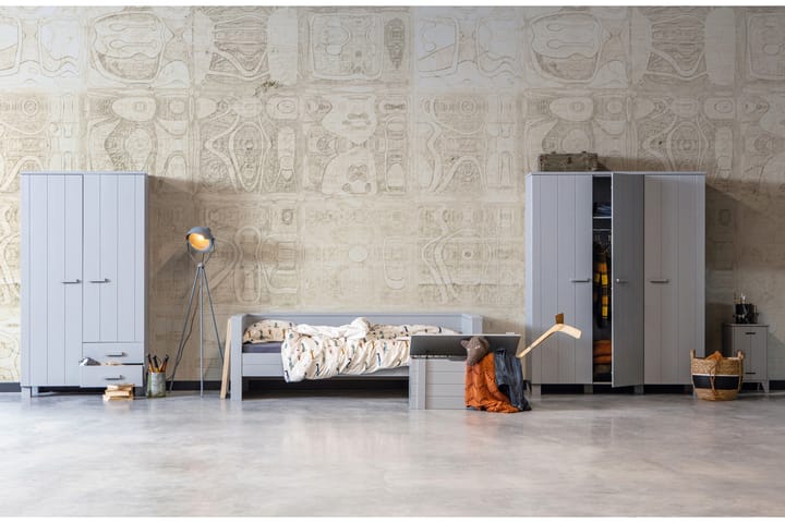 Ketcham Garderob med 2 Lådor 111 cm - Grå Tall - Alla Möbler - Förvaring - Garderober