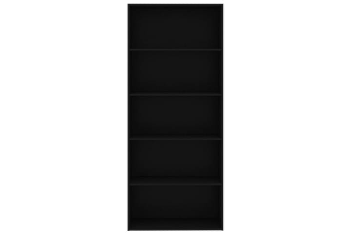 Bokhylla 5 hyllor svart 80x30x189 cm spånskiva - Svart - Alla Möbler - Förvaring - Hyllor