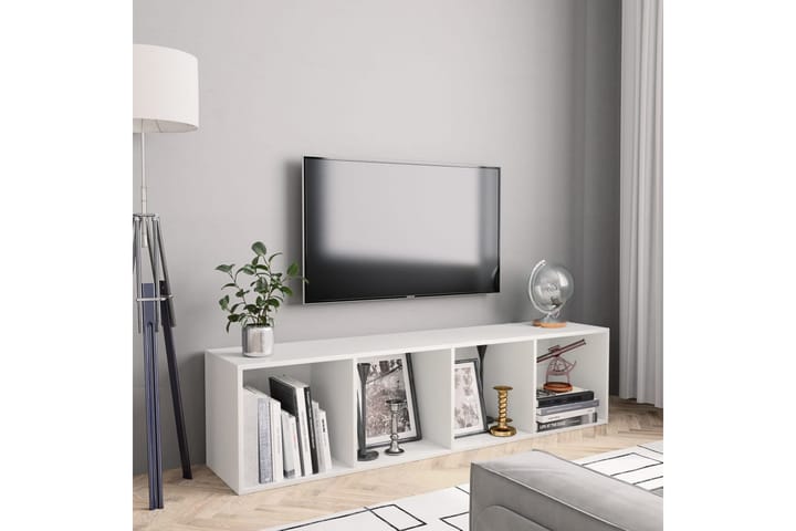 Bokhylla/TV-bänk vit 143x30x36 cm - Vit - Alla Möbler - Förvaring - Hyllor