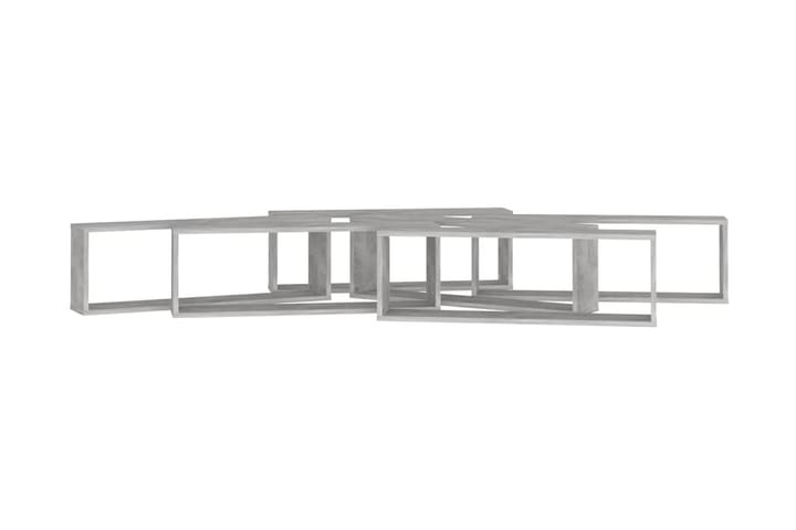 Vägghylla kubformad 6 st betonggrå 80x15x26,5 cm spånskiva - Grå - Alla Möbler - Förvaring - Hyllor