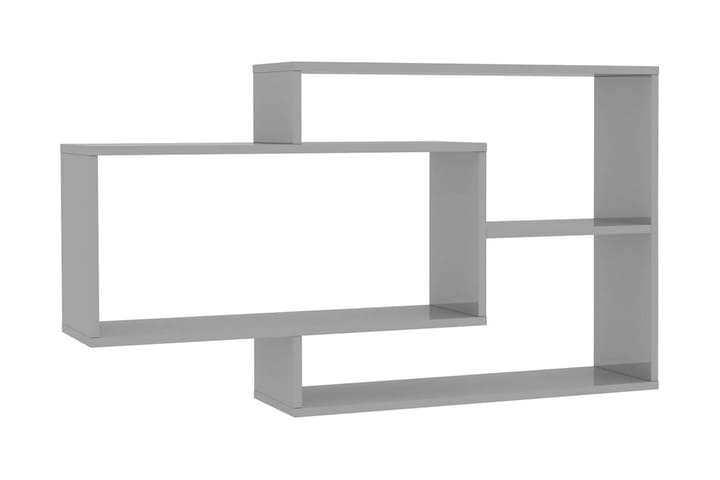 Vägghyllor grå högglans 104x20x58,5 cm spånskiva - Grå - Alla Möbler - Förvaring - Hyllor