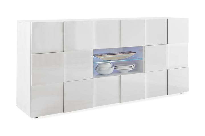 Idala Sideboard 181 cm med Lådor - Vit Högglanslack - Alla Möbler - Förvaring - Skänkar