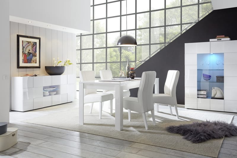 Idala Sideboard 181 cm med Lådor - Vit Högglanslack - Alla Möbler - Förvaring - Skänkar