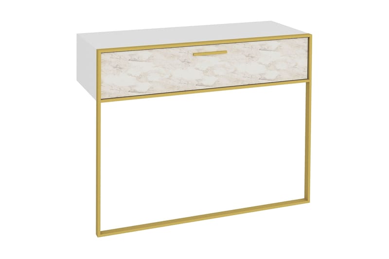 Markese Sideboard 90 cm - Guld|Vit - Vardagsrumsmöbler - Förvaring vardagsrum