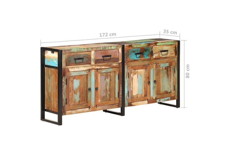 Skänk 172x35x80 cm massivt återvunnet trä - Brun - Alla Möbler - Förvaring - Skänkar