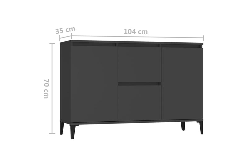 Skänk grå 104x35x70 cm spånskiva - Grå - Alla Möbler - Förvaring - Skänkar