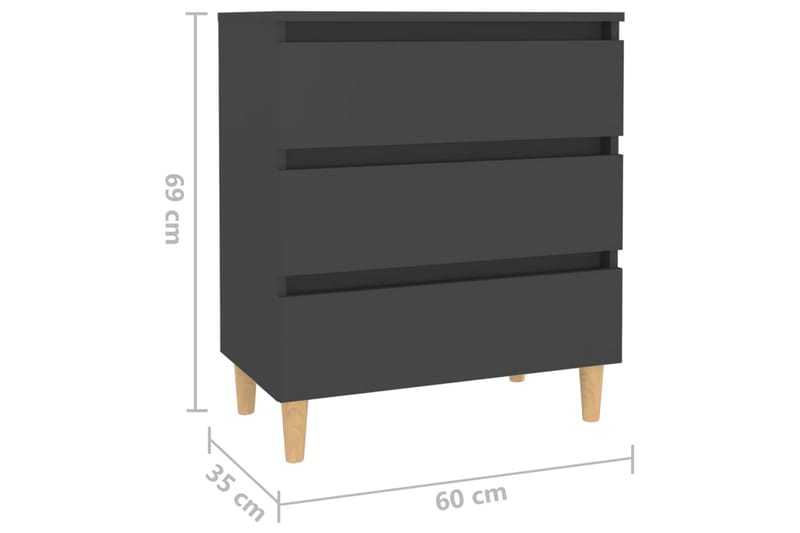 Skänk grå 60x35x69 cm spånskiva - Grå - Alla Möbler - Förvaring - Skänkar