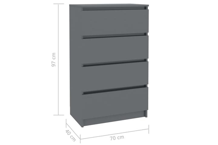 Skänk grå högglans 60x35x98,5 cm spånskiva - Grå - Alla Möbler - Förvaring - Skänkar