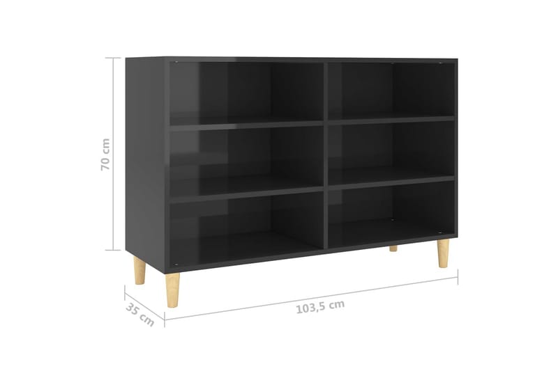 Skänk svart högglans 103,5x35x70 cm spånskiva - Svart - Alla Möbler - Förvaring - Skänkar