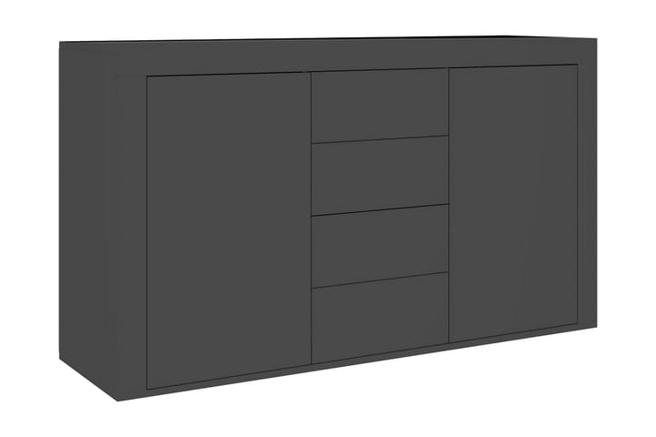 Skänk svart högglans 120x36x69 cm spånskiva - Svart - Alla Möbler - Förvaring - Vitrinskåp