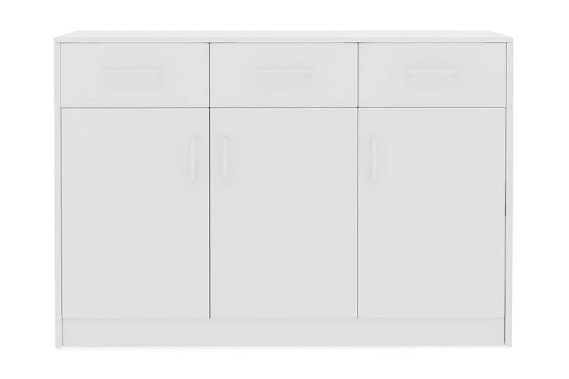 Skänk vit högglans 110x34x75 cm spånskiva - Vit - Alla Möbler - Förvaring - Skänkar