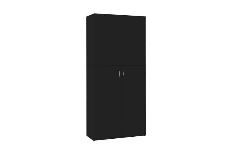 Skoskåp svart 80x35,5x180 cm spånskiva - Svart - Alla Möbler - Förvaring - Skoförvaring