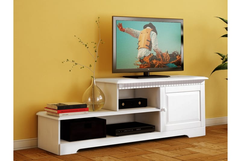 Carlogna TV-bänk 160x55 cm - Vit - Alla Möbler - Förvaring - Tv bänkar