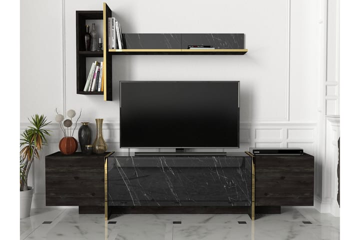 Filchak TV-Möbelset 180 cm - Svart|Guld - Alla Möbler - Förvaring - Tv bänkar