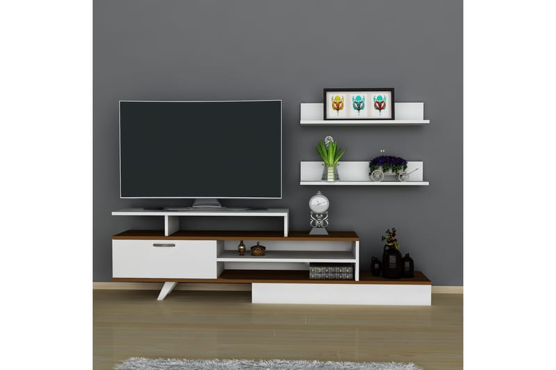 Gorgan TV-Möbelset 180 cm - Vit|Valnöt - Alla Möbler - Förvaring - Tv bänkar
