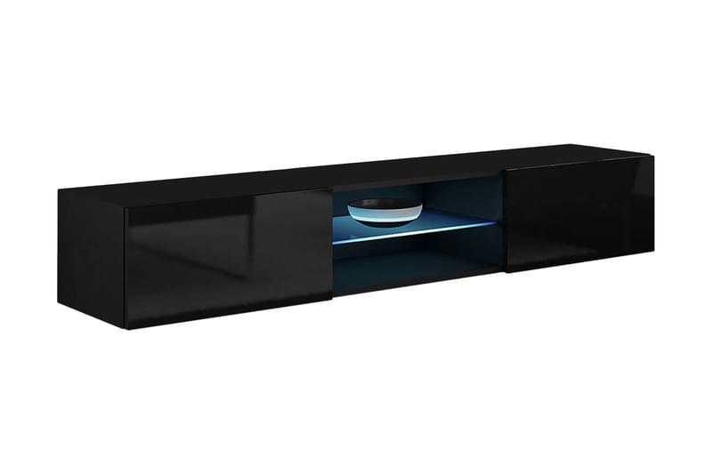Guel TV-bänk 180x40x30 cm - Svart - Alla Möbler - Förvaring - Tv bänkar