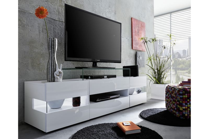 Gunther TV-bänk 169 cm - Vit Högglans - Alla Möbler - Förvaring - Tv bänkar