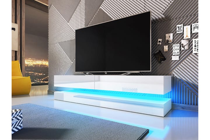Junko TV-bänk LED-belysning - Vit - Alla Möbler - Förvaring - Tv bänkar
